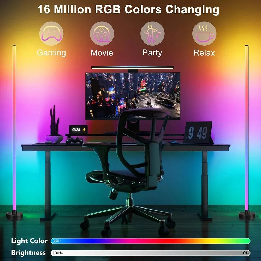 RGB LED Corner Floor Lamp