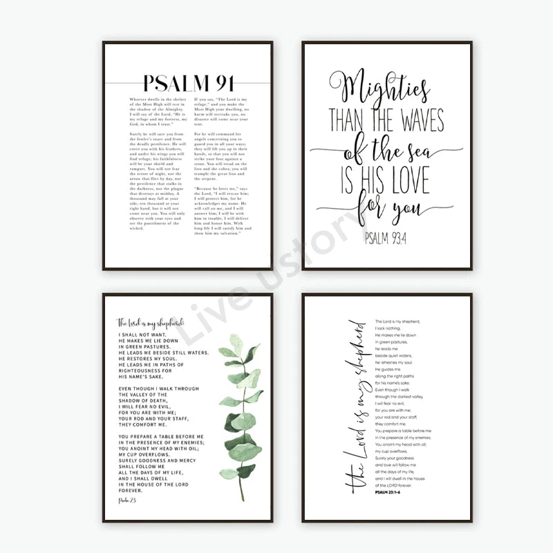 Psalm 91 Bible Verse Canvas Wall Art