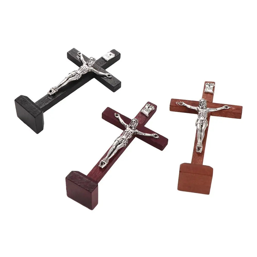 Wooden Jesus Cross Stand