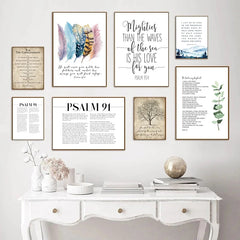 Psalm 91 Bible Verse Canvas Wall Art