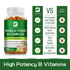 BEWORTHS B-COMPLEX Capsule Contains Vitamin B1, B2, B3, B5, B6, B12 Support Immune ,Skin ,Eyes Health Daily Vitamin Supplements
