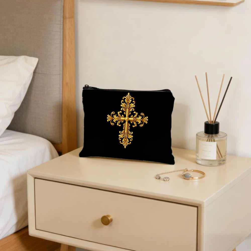 Golden Cross Cosmetic Travel Makeup Bag