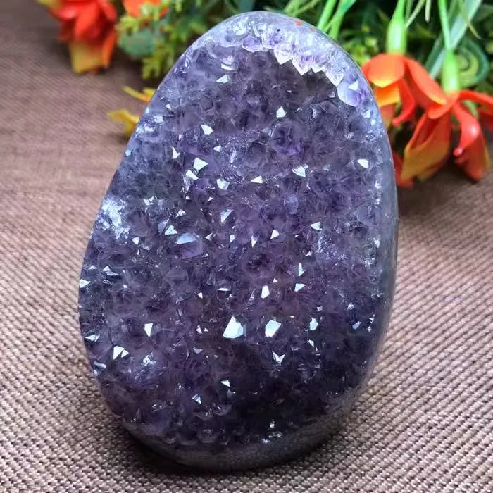 Natural Amethyst Crystal Cluster Geode