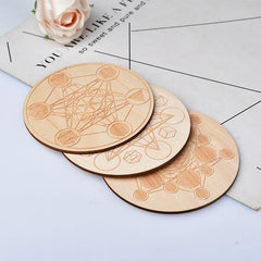 Seven Chakra Healing Stone Wood Plate