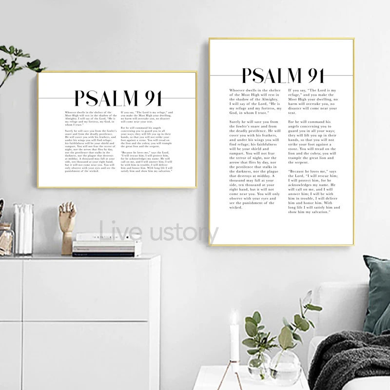 Psalm 91 Bible Verse Canvas Wall Art