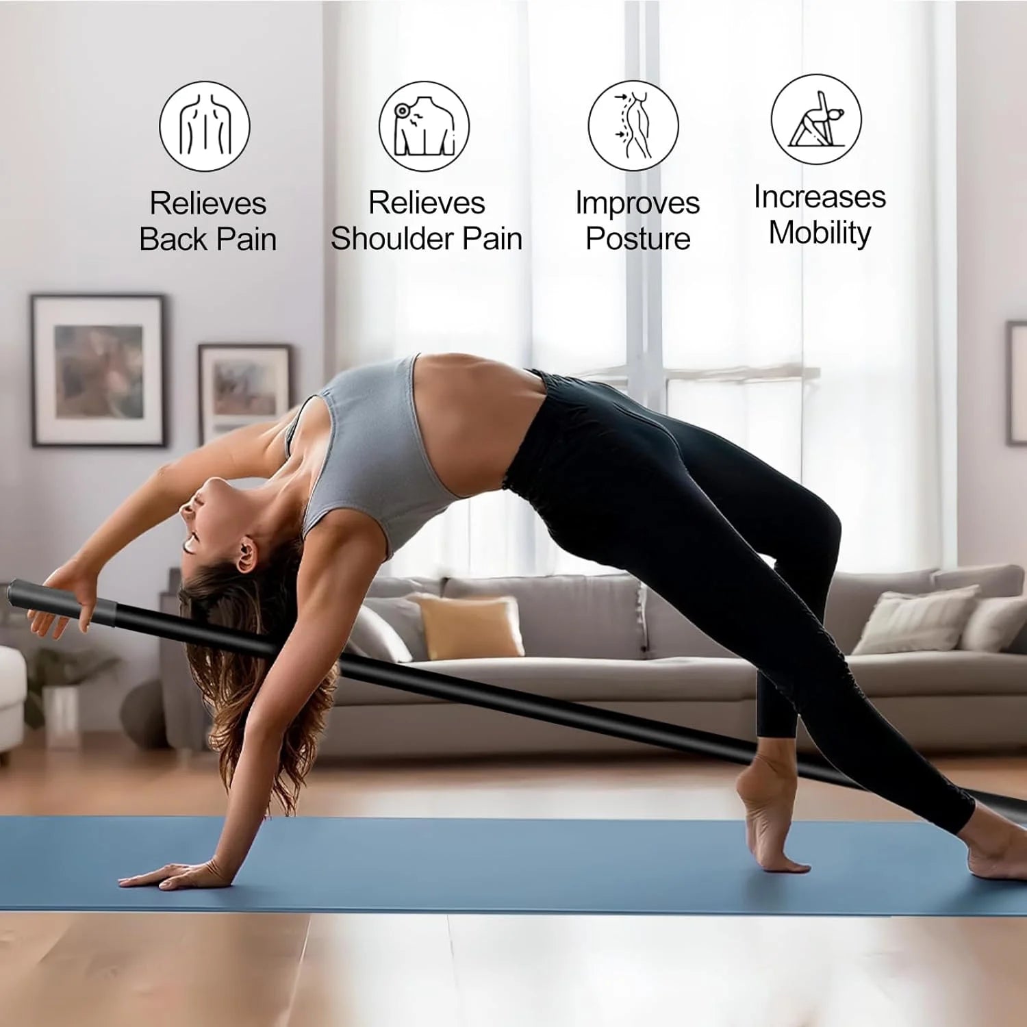 Adjustable Yoga Mobility Stretch Stick