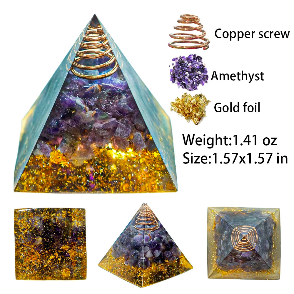 Crystal Energy Pyramid Chakra Decor