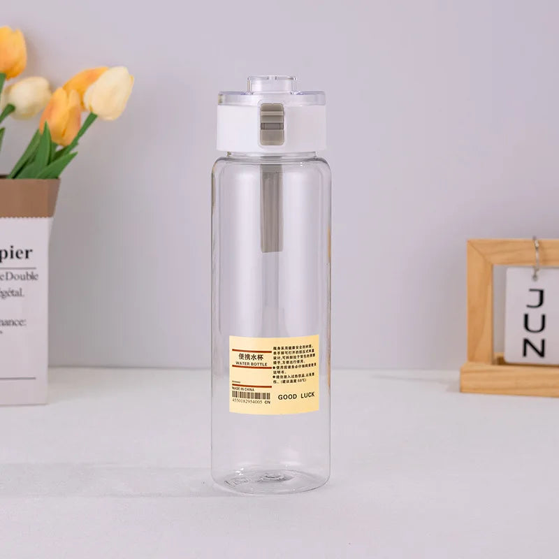 Portable Transparent Kawaii Water Bottle Sports Water Cup Plastic Handy Cup Outdoor Travel Office Essential Water Bottle ]Cup