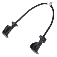 The Tricep Rope with Ergonomic Handles is a black resistance band for strength training, featuring two finger-grooved handles attached at each end, ideal as a gym tricep pull down rope for cable machines and pulley systems.