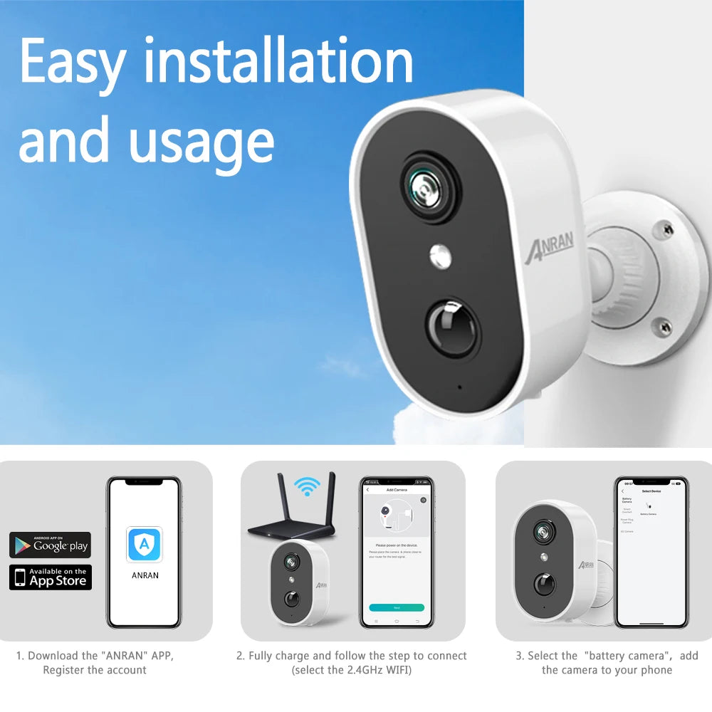 2K Wireless Rechargeable Security Camera