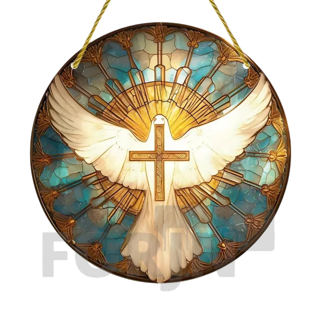 Christian Cross Suncatcher Hanging Decor