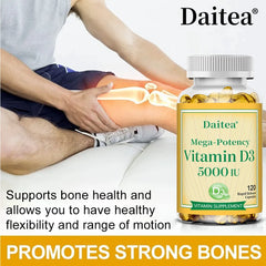 High Potency Vitamin D3 50,000 IU - 120 Vegetarian Capsules - Gluten Free Non-GMO, Nervous System Health, Support Immune
