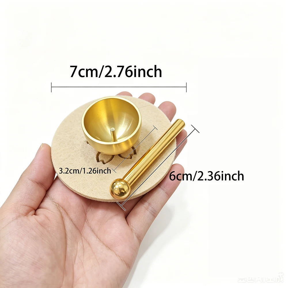 Handcrafted Brass Meditation Singing Bowl Set