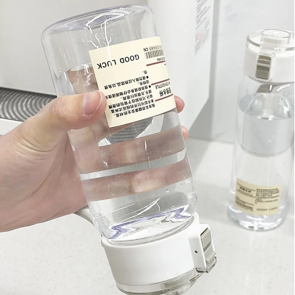 Portable Transparent Kawaii Water Bottle Sports Water Cup Plastic Handy Cup Outdoor Travel Office Essential Water Bottle ]Cup