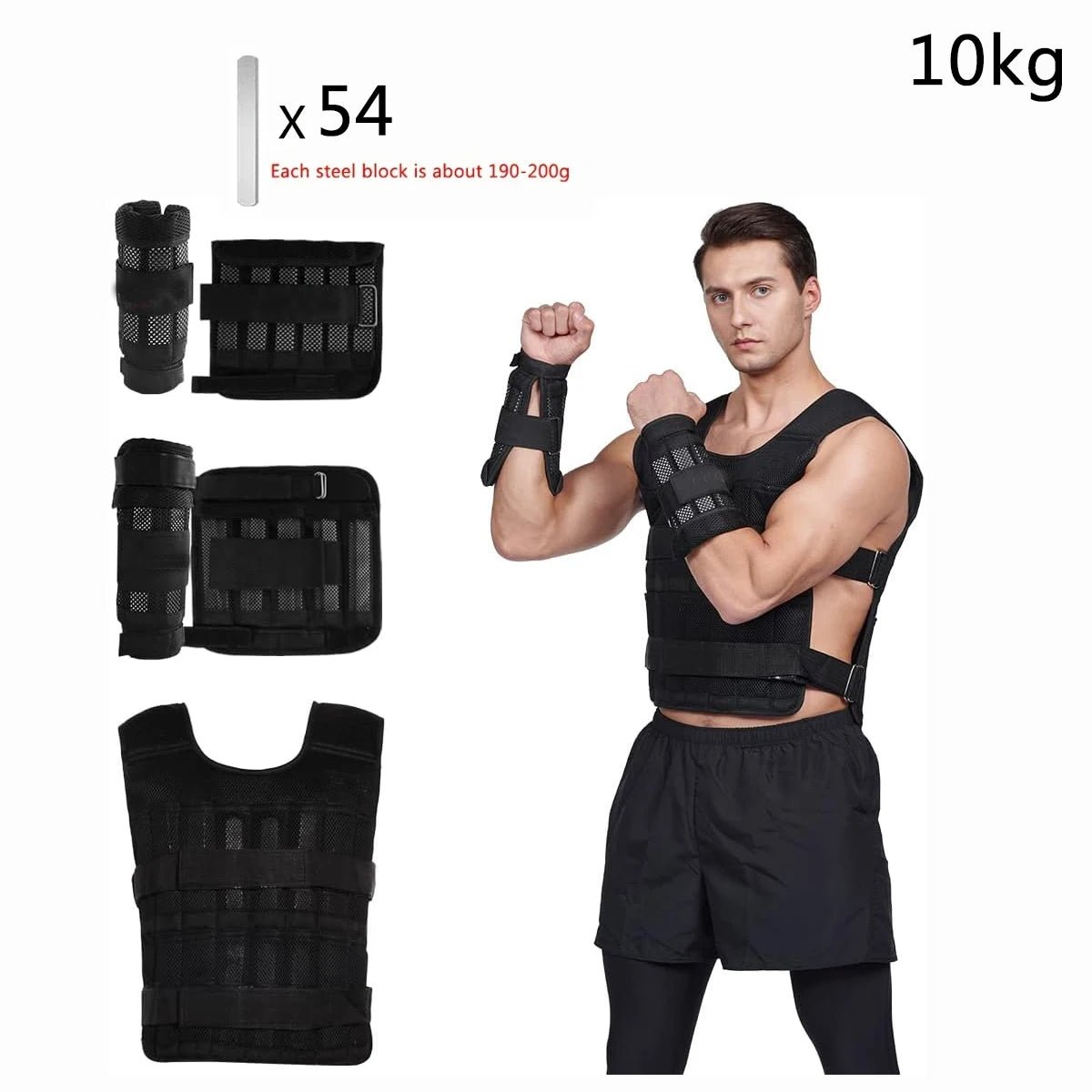Adjustable Weight Vest, Ankle Weights With Weights, Wrist Weights, Gym Running Weights Strength Training Equipment Fitness Tools - Showlu Well Nation Store