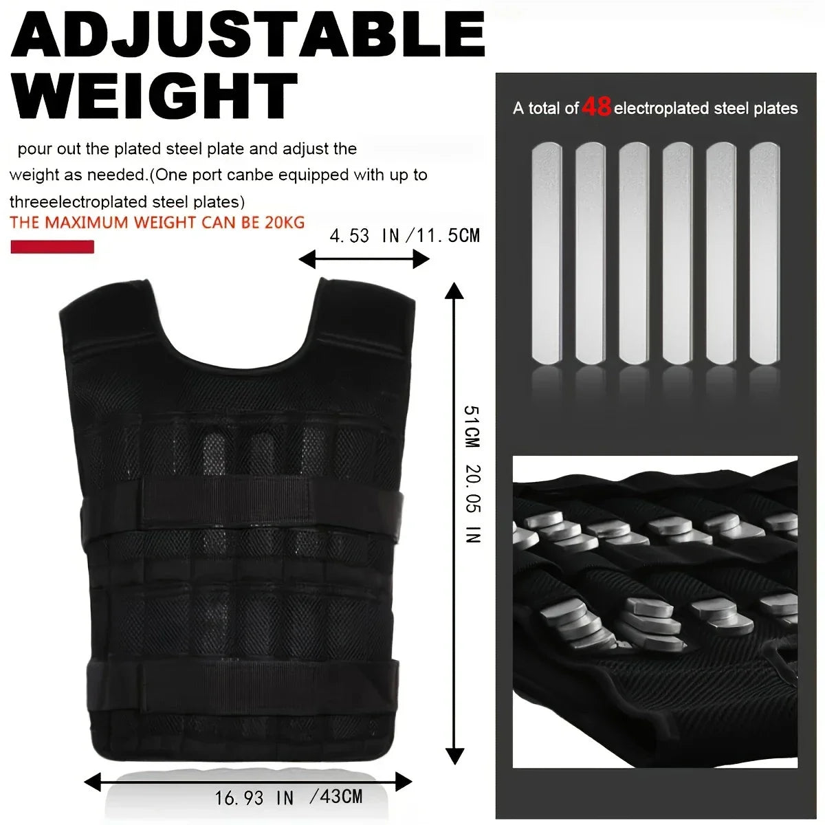 Adjustable Weight Vest, Ankle Weights With Weights, Wrist Weights, Gym Running Weights Strength Training Equipment Fitness Tools - Showlu Well Nation Store