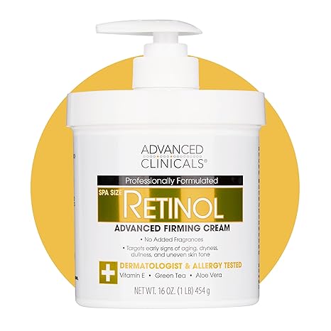 Advanced Clinicals Retinol Body Lotion & Face Moisturizer | Visible Anti Aging Skin Care Retinol Body Cream For Women & Men Targets Look Of Fine Lines, Wrinkles, & Crepe Looking Dry Skin, 16 Ounce - Showlu Well Nation Store