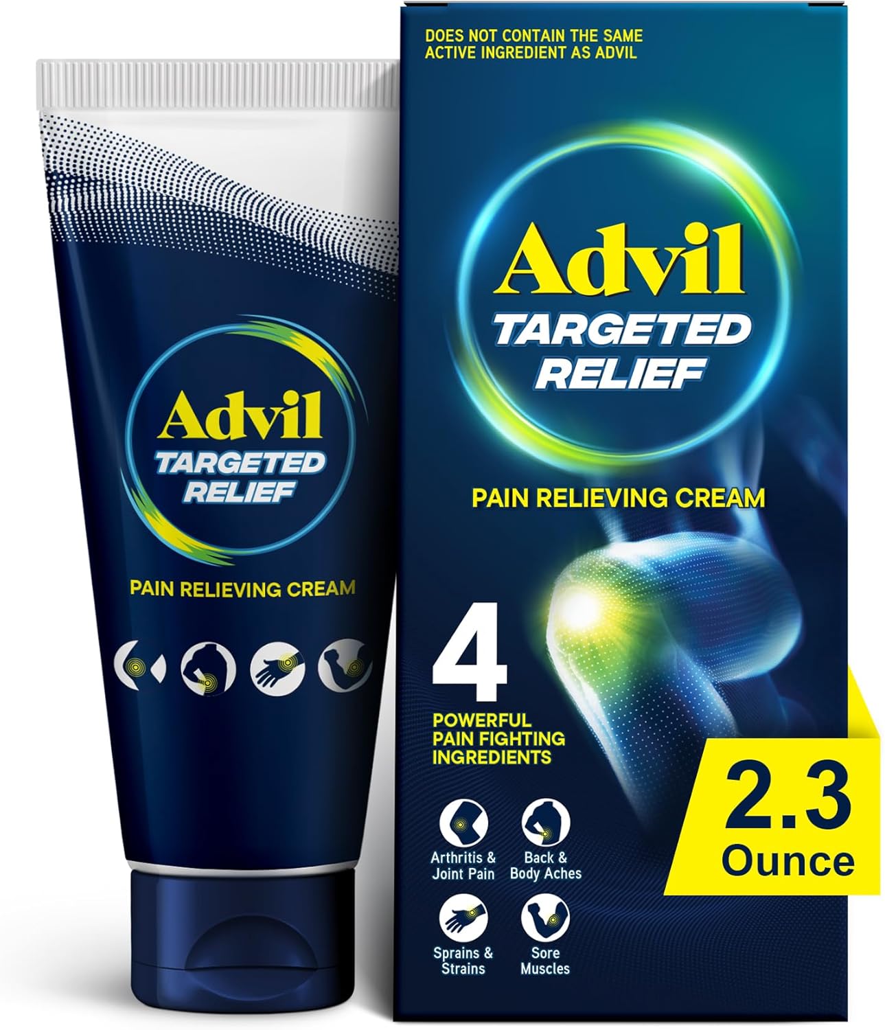Advil Targeted Relief Pain Relieving Cream, Up to 8 Hours of Powerful Relief of Minor Arthritis Pain, Joint Pain, Lower Back Pain and Muscle Pain - 2.3 oz - Showlu Well Nation Store