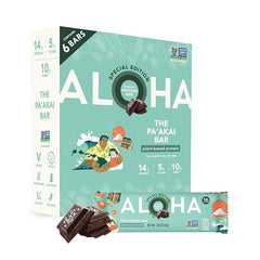 ALOHA Organic Plant Based Protein Bars | The Pa'akai Bar - Special Edition | 6 Count, 1.98oz Bars | Vegan, Low Sugar, Gluten Free, Paleo, Low Carb, Non - GMO, Stevia Free, Soy Free, No Erythritol - Showlu Well Nation Store