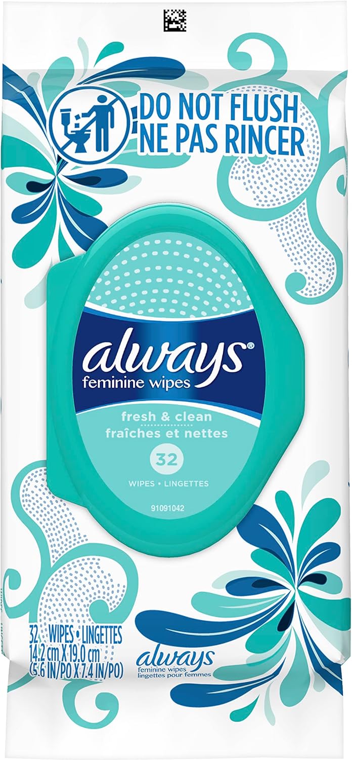 Always Feminine Wipes, Fresh & Clean, Soft Pack, 32 Count - Showlu Well Nation Store