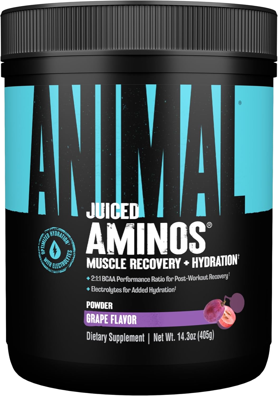 Animal Juiced Amino Acids - BCAA Powder EAA Matrix Plus Hydration with Electrolytes and Sea Salt Anytime Recovery and Improved Performance, Grape Flavor, 30 Servings - Showlu Well Nation Store