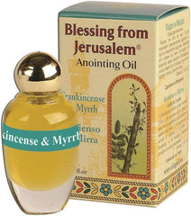 Anointing Oil 12ml Blessing from Jerusalem with frankincense and myrrh in glass bottle and decorative box