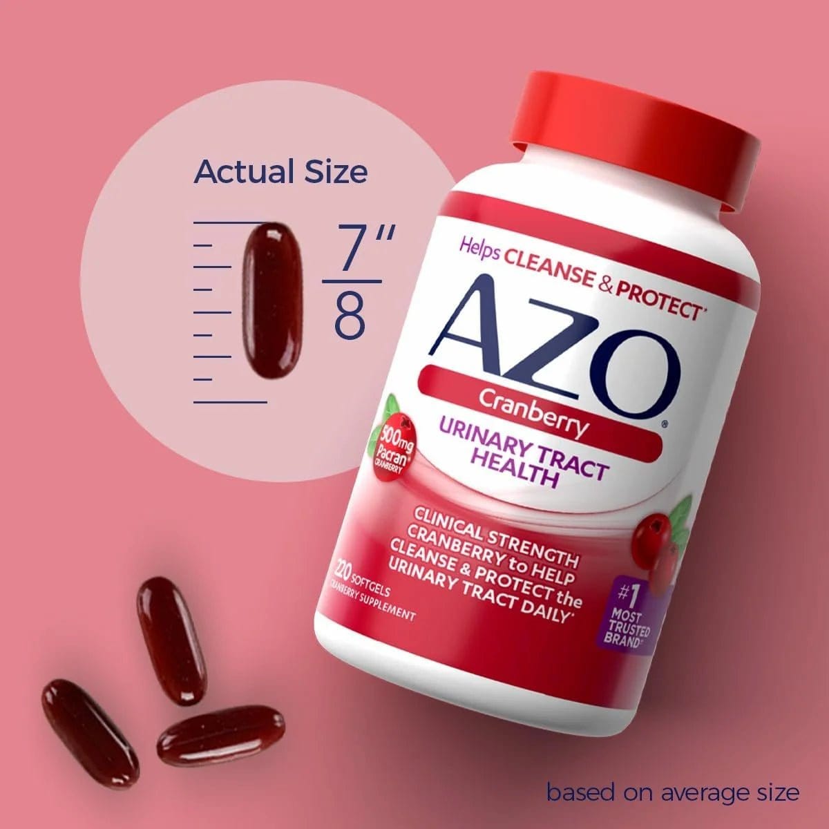 AZO Cranberry Supplement, Made With Concentrated Whole Fruit Cranberry Powder To Help Cleanse And Protect The Urinary Tract*, Sugar Free Cranberry Pills, Non - GMO, 100 Softgels - Showlu Wellness Nation Store