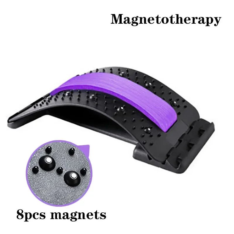 Back Massager Magnetotherapy Multi - Level Adjustable Stretcher Waist Neck Fitness Lumbar Cervical Spine Support Pain Relief - Showlu Well Nation Store