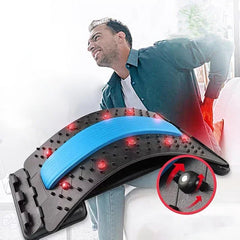 Back Massager Magnetotherapy Multi - Level Adjustable Stretcher Waist Neck Fitness Lumbar Cervical Spine Support Pain Relief - Showlu Well Nation Store