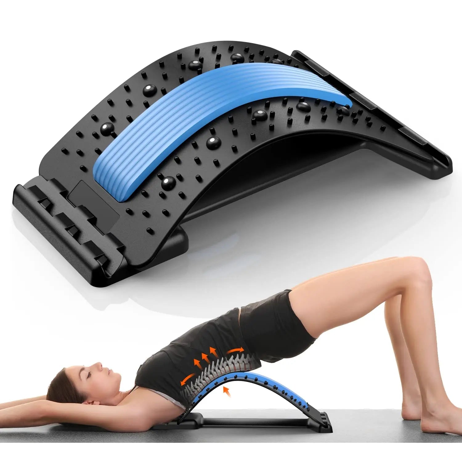 Back Stretcher for Back Pain Relief, Multi - Level Back Cracker Board, Lower and Upper Back Support for Herniated Disc - Showlu Well Nation Store