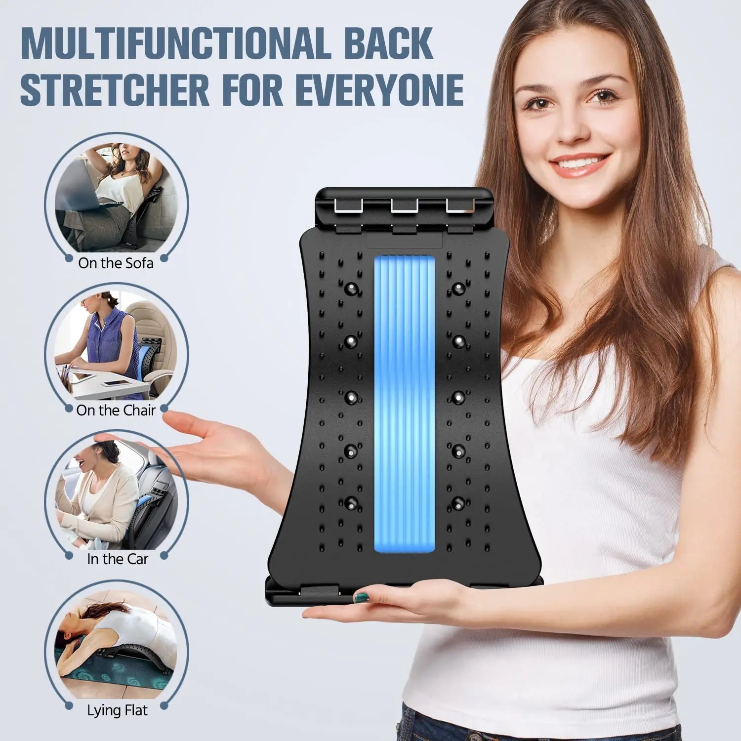Back Stretcher for Back Pain Relief, Multi - Level Back Cracker Board, Lower and Upper Back Support for Herniated Disc - Showlu Well Nation Store