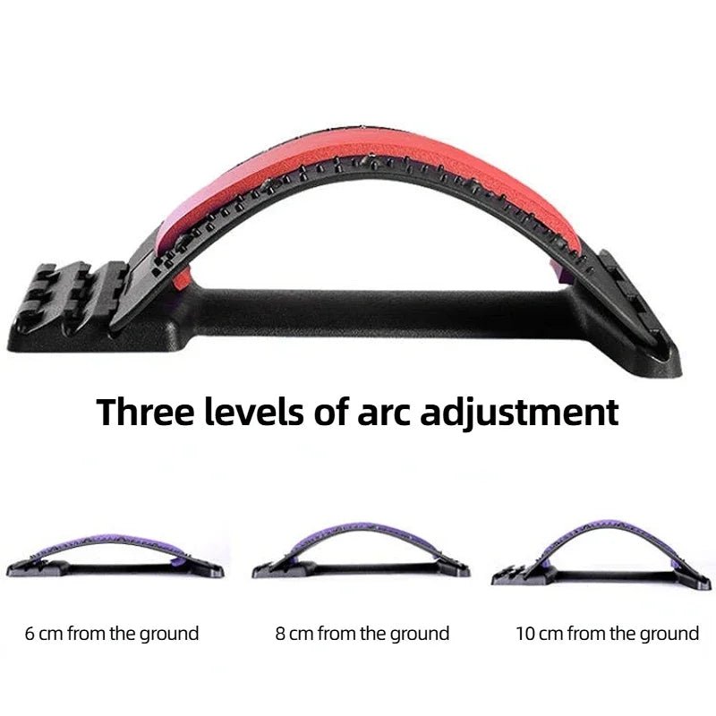Back Stretcher Multi - Level Adjustable Massager Waist Neck Fitness Lumbar Cervical Spine Cervical Spine Support Massager Lying - Showlu Well Nation Store