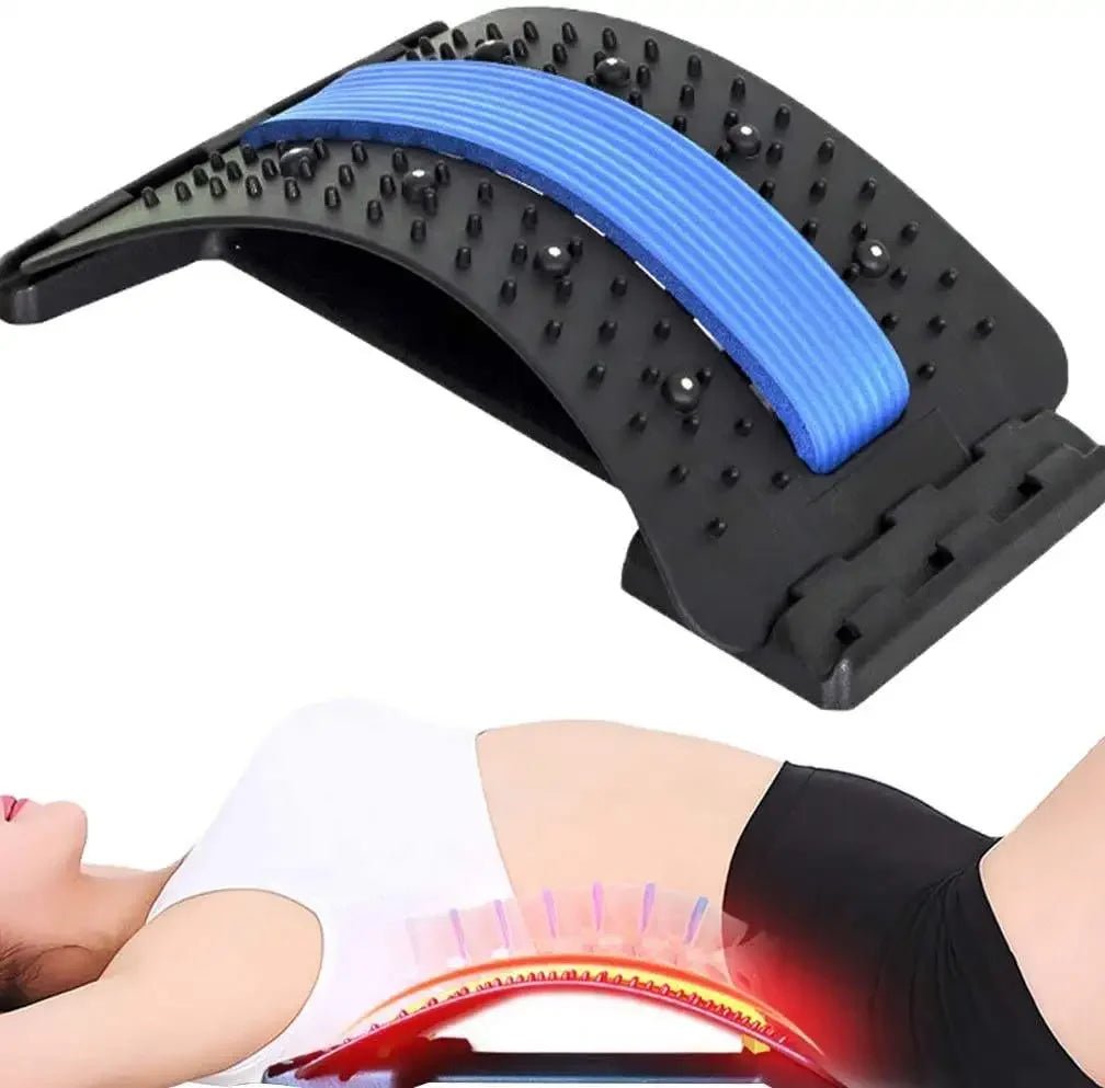 Back Stretcher Multi - Level Adjustable Massager Waist Neck Fitness Lumbar Cervical Spine Cervical Spine Support Massager Lying - Showlu Well Nation Store