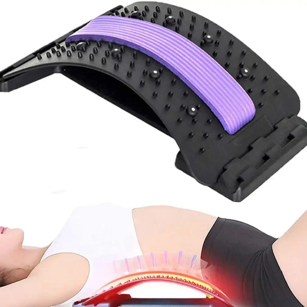 Back Stretcher Multi - Level Adjustable Massager Waist Neck Fitness Lumbar Cervical Spine Cervical Spine Support Massager Lying - Showlu Well Nation Store