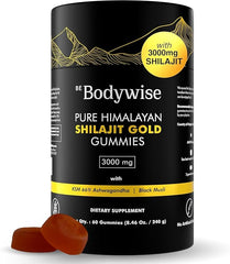 Be Bodywise Pure Himalayan Shilajit Gummies Gold I Lab Tested I No Added Sugar I Ashwagandha, Gokshura| Fulvic Acid & 85+ Trace Minerals I for Men, Women I Non - GMO I 100% Natural & Organic I 60 Gummy - Showlu Well Nation Store