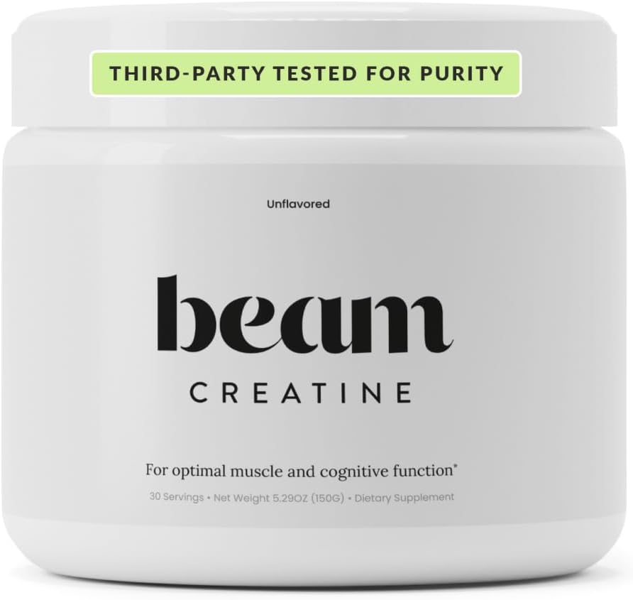 Beam Creatine Monohydrate Powder - Micronized Creatine for Muscle Growth, Strength, Endurance & Recovery - Unflavored, Fast - Dissolving, Workout Supplement for Men & Women, Keto & Vegan - 30 Servings - Showlu Well Nation Store