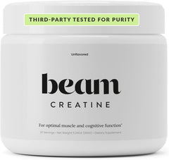 Beam Creatine Monohydrate Powder - Micronized Creatine for Muscle Growth, Strength, Endurance & Recovery - Unflavored, Fast - Dissolving, Workout Supplement for Men & Women, Keto & Vegan - 30 Servings - Showlu Well Nation Store