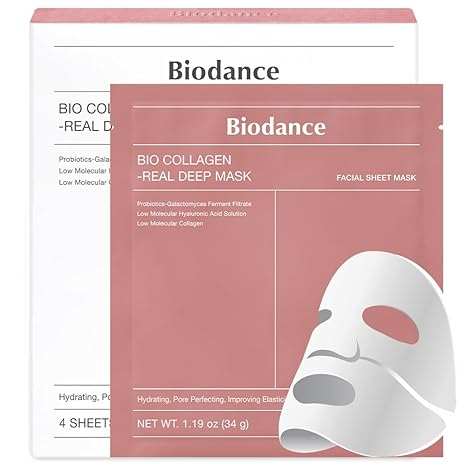 BIODANCE Bio - Collagen Real Deep Mask, Hydrating Overnight Hydrogel Mask, Pore Minimizing, Elasticity Improvement, 34g x4ea - Showlu Well Nation Store