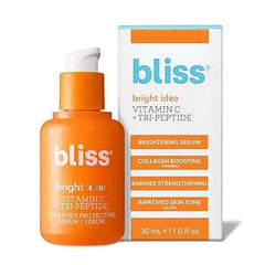 Bliss Vitamin C + Tri - Peptide Bright Idea Serum – 15% Brightening + Barrier Boost Complex for Radiant, Firm Skin – Anti - Aging Face Serum Boosts Collagen & Elasticity - 1 fl oz - Showlu Well Nation Store