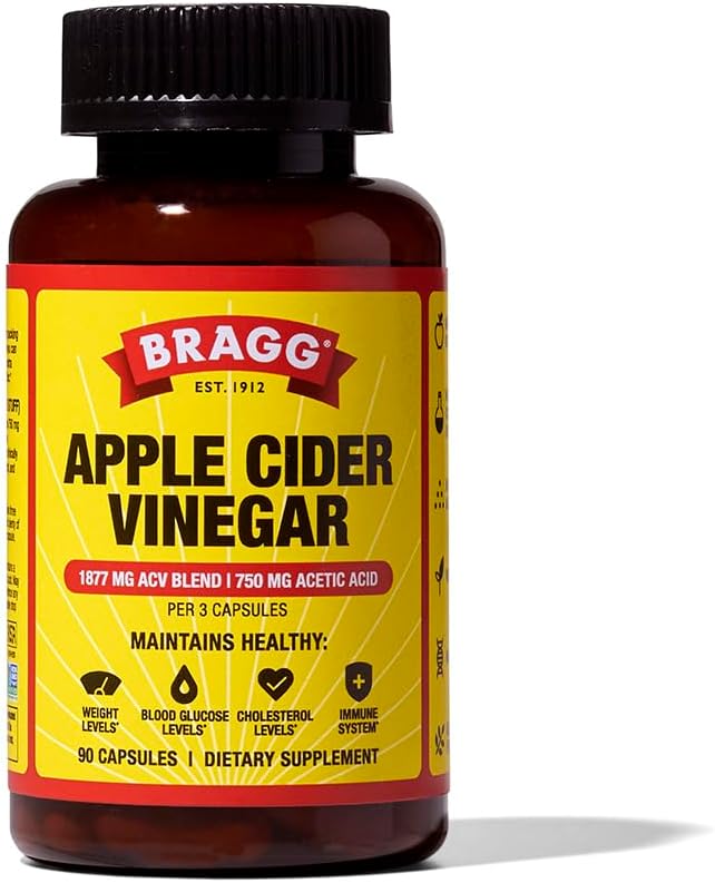 Bragg Apple Cider Vinegar Capsules with Vitamin D and Zinc - 90 Capsules - Supports The Immune System - Showlu Well Nation Store