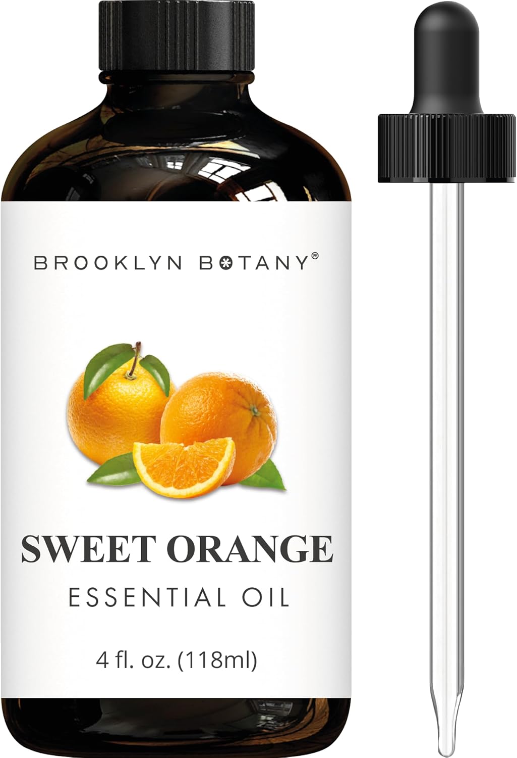 Brooklyn Botany Sweet Orange Essential Oil - Huge 4 Fl Oz - 100% Pure and Natural - Premium Grade with Dropper - for Aromatherapy and Diffuser - Showlu Well Nation Store