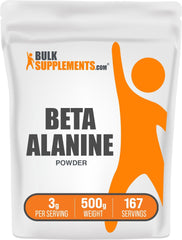 BulkSupplements.com Beta Alanine Powder - Beta - Alanine Supplement, Pre - Workout Supplement - Unflavored & Gluten Free, 3g per Serving, 500g (1.1 lbs) (Pack of 1) - Showlu Well Nation Store