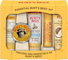 Burt's Bees Christmas Gifts, 5 Stocking Stuffers Products, Everyday Essentials Set - Original Beeswax Lip Balm, Deep Cleansing Cream, Hand Salve, Body Lotion & Coconut Foot Cream, Travel Size - Showlu Well Nation Store