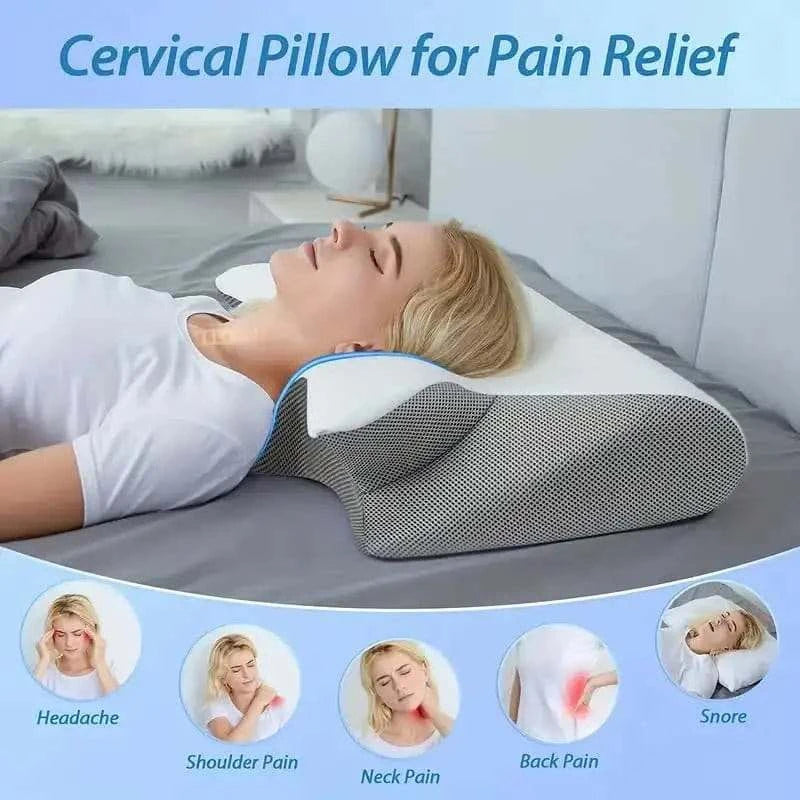 Butterfly Sleep Memory Neck Pillow Slow Rebound Comfortable Memory Foam Sleep Pillow Cervical Orthopedic Neck Massage Bed Pillow - Showlu Well Nation Store