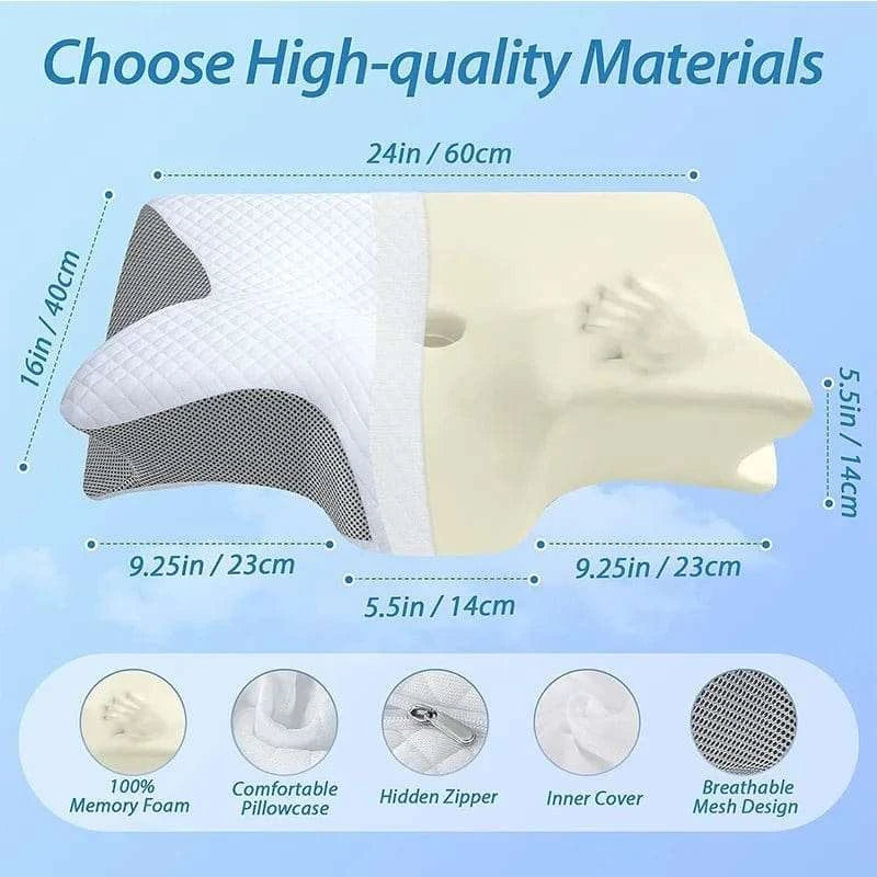 Butterfly Sleep Memory Neck Pillow Slow Rebound Comfortable Memory Foam Sleep Pillow Cervical Orthopedic Neck Massage Bed Pillow - Showlu Well Nation Store