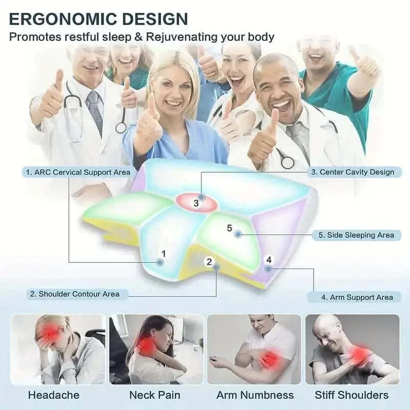 Butterfly Sleep Memory Neck Pillow Slow Rebound Comfortable Memory Foam Sleep Pillow Cervical Orthopedic Neck Massage Bed Pillow - Showlu Well Nation Store