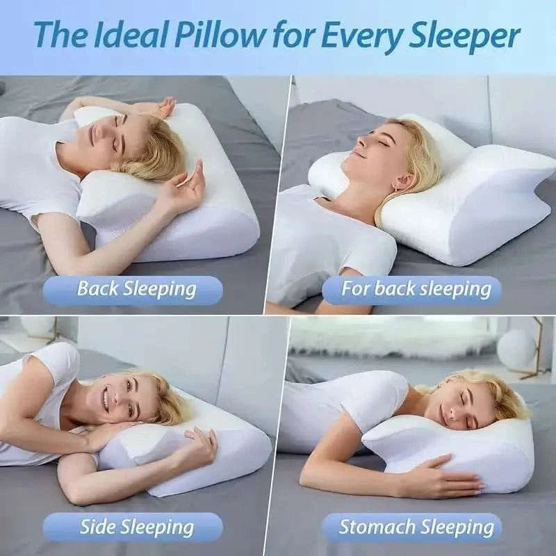 Butterfly Sleep Memory Neck Pillow Slow Rebound Comfortable Memory Foam Sleep Pillow Cervical Orthopedic Neck Massage Bed Pillow - Showlu Well Nation Store