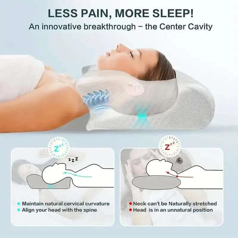 Butterfly Sleep Memory Neck Pillow Slow Rebound Comfortable Memory Foam Sleep Pillow Cervical Orthopedic Neck Massage Bed Pillow - Showlu Well Nation Store