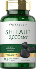 Carlyle Shilajit Capsules | 2000mg | 90 Count | Non - GMO and Gluten Free Supplement - Showlu Well Nation Store