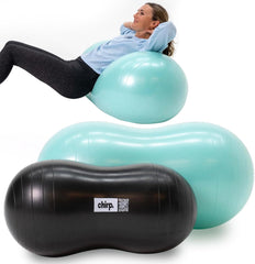 Chirp Cloud Peanut Mobility Ball for The Back, Physical Therapy Massager for Adults, Exercise Balance Ball, Sensory Therapy Toys for Autism & ADHD - 2 Pack (Mint 100x50cm, Black 60x30cm - Showlu Well Nation Store